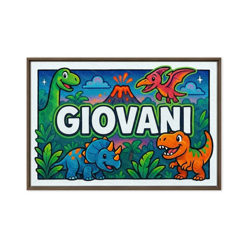 Giovani Name Art - Dinosaur Adventure personalized wall print for kids