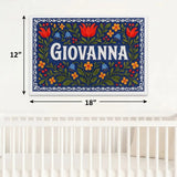 Giovanna Name Art - Floral Farmhouse personalized wall print for kids