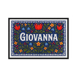 Giovanna Name Art - Floral Farmhouse personalized wall print for kids
