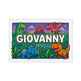 Giovanny Name Art - Dinosaur Adventure personalized wall print for kids