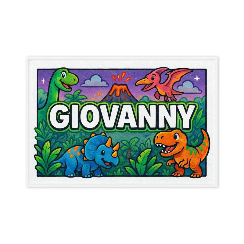 Giovanny Name Art - Dinosaur Adventure personalized wall print for kids
