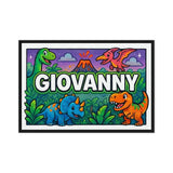 Giovanny Name Art - Dinosaur Adventure personalized wall print for kids