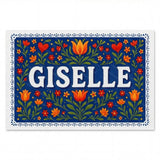 Giselle Name Art - Floral Farmhouse personalized wall print for kids