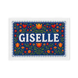 Giselle Name Art - Floral Farmhouse personalized wall print for kids