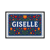 Giselle Name Art - Floral Farmhouse personalized wall print for kids