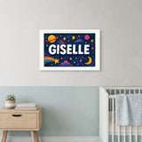 Giselle Name Art - Space Explorers personalized wall print for kids