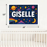 Giselle Name Art - Space Explorers personalized wall print for kids