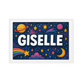 Giselle Name Art - Space Explorers personalized wall print for kids