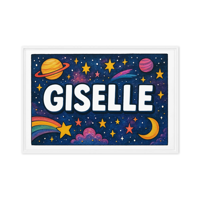 Giselle Name Art - Space Explorers personalized wall print for kids