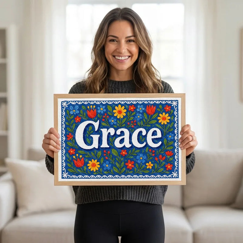 Calm personalized name art for Grace