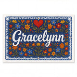 Gracelynn Name Art - Floral Farmhouse personalized wall print for kids