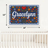 Gracelynn Name Art - Floral Farmhouse personalized wall print for kids