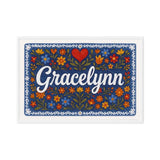 Gracelynn Name Art - Floral Farmhouse personalized wall print for kids