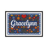 Gracelynn Name Art - Floral Farmhouse personalized wall print for kids