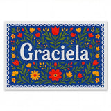 Graciela Name Art - Floral Farmhouse personalized wall print for kids