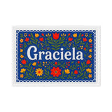 Graciela Name Art - Floral Farmhouse personalized wall print for kids