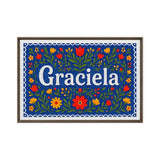 Graciela Name Art - Floral Farmhouse personalized wall print for kids