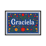 Graciela Name Art - Floral Farmhouse personalized wall print for kids