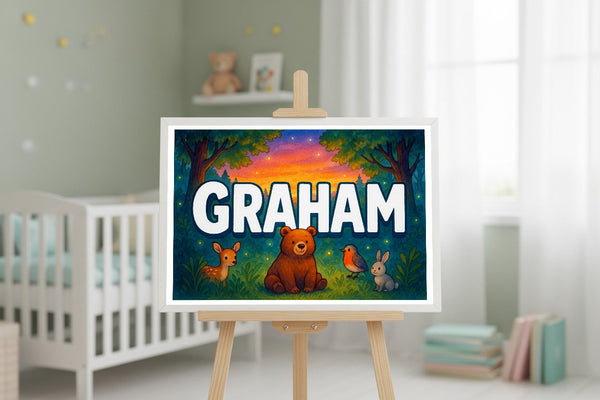 Graham’s Personalized Forest Friends Art
