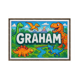 Graham Name Art - Dinosaur Adventure personalized wall print for kids