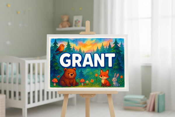 Grant’s Personalized Forest Friends Art