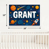 Grant Name Art - Space Explorers personalized wall print for kids
