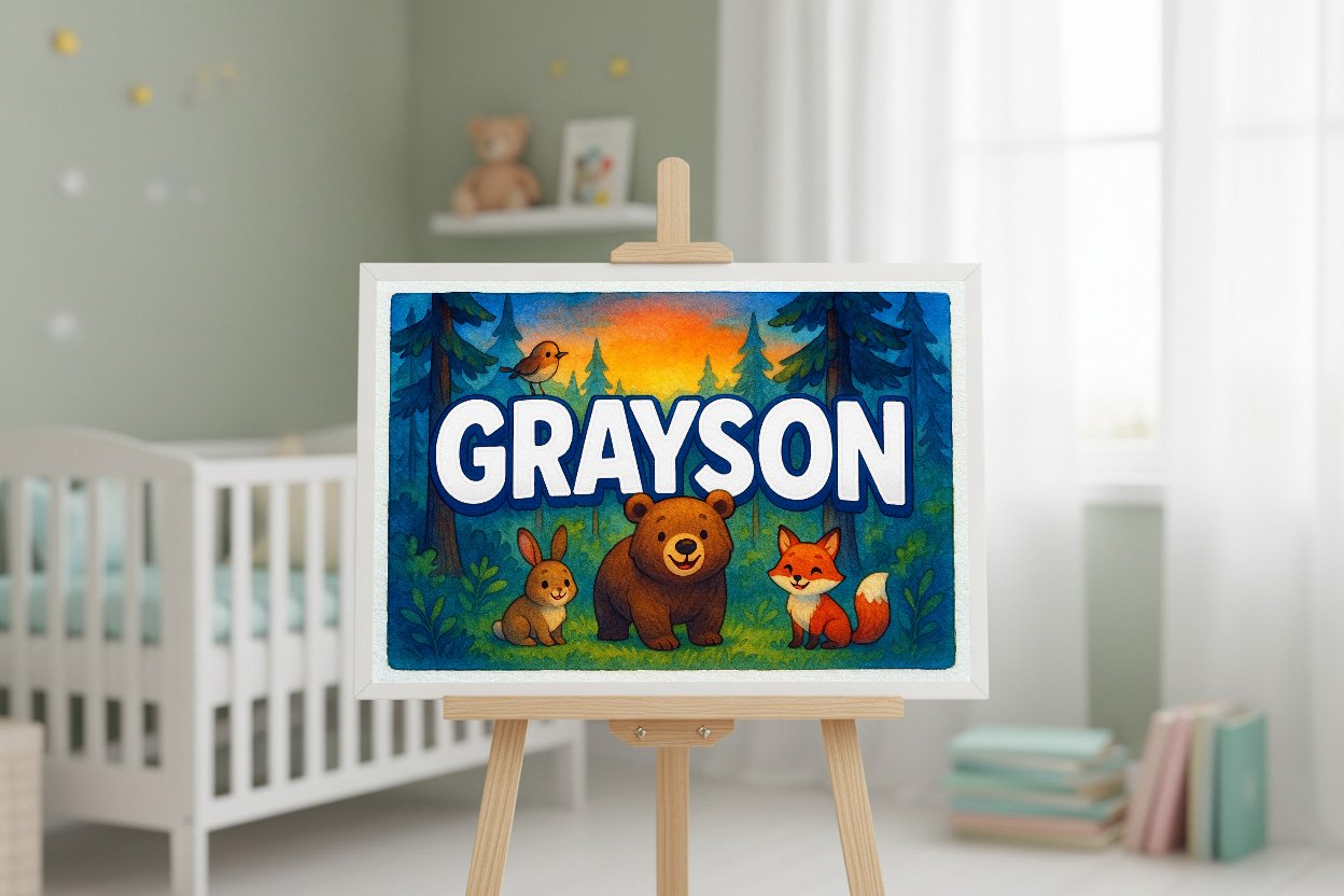 Personalized name art for Grayson
