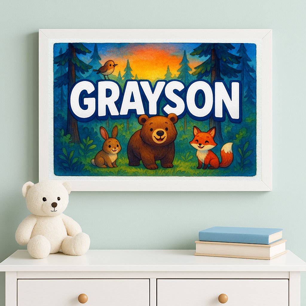 Personalized name art for Grayson