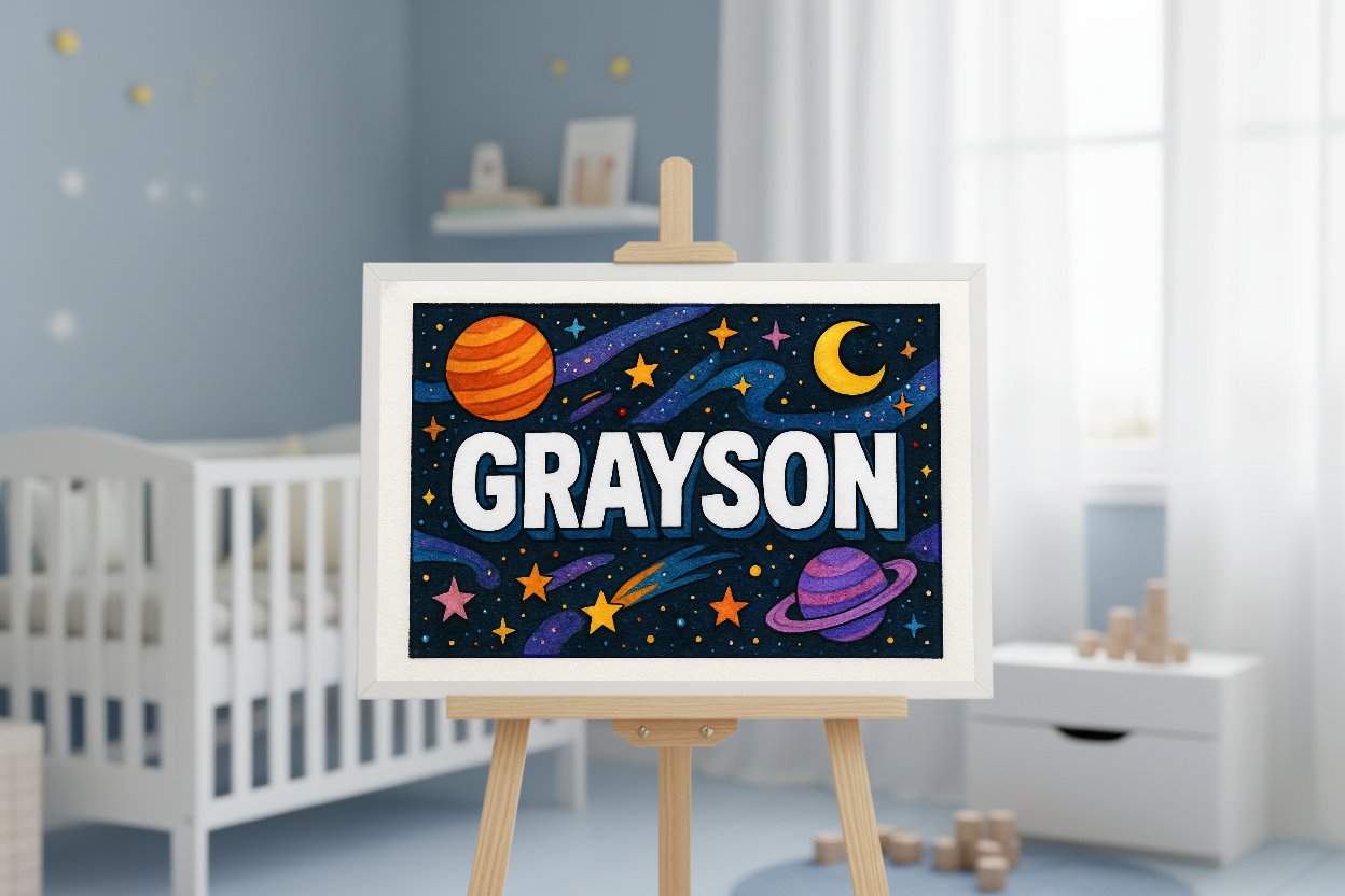 Personalized name art for Grayson