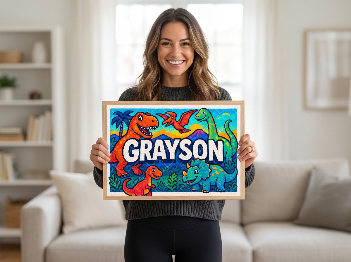 Personalized name art for Grayson