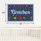 Gretchen Name Art - Floral Farmhouse personalized wall print for kids