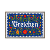 Gretchen Name Art - Floral Farmhouse personalized wall print for kids