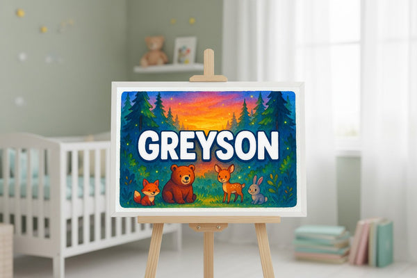 Greyson’s Personalized Forest Friends Art