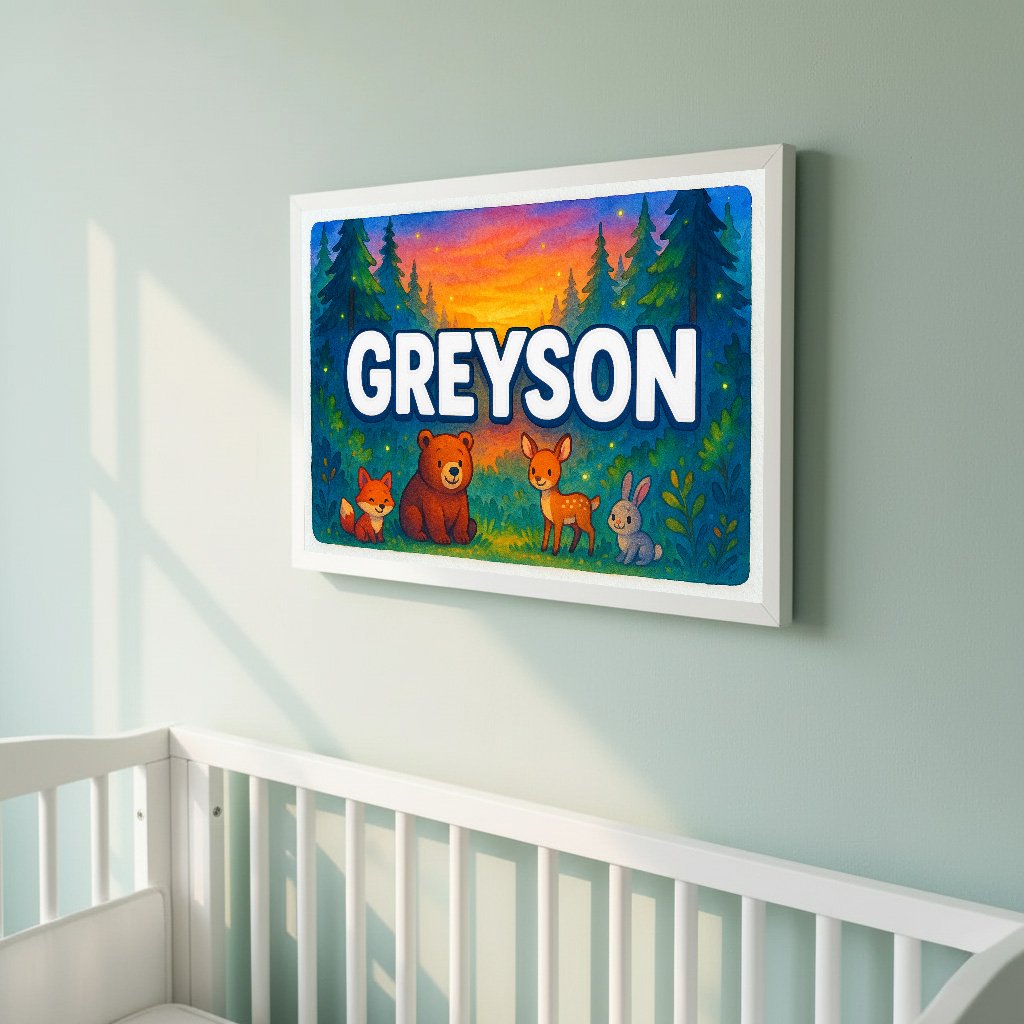 Personalized name art for Greyson