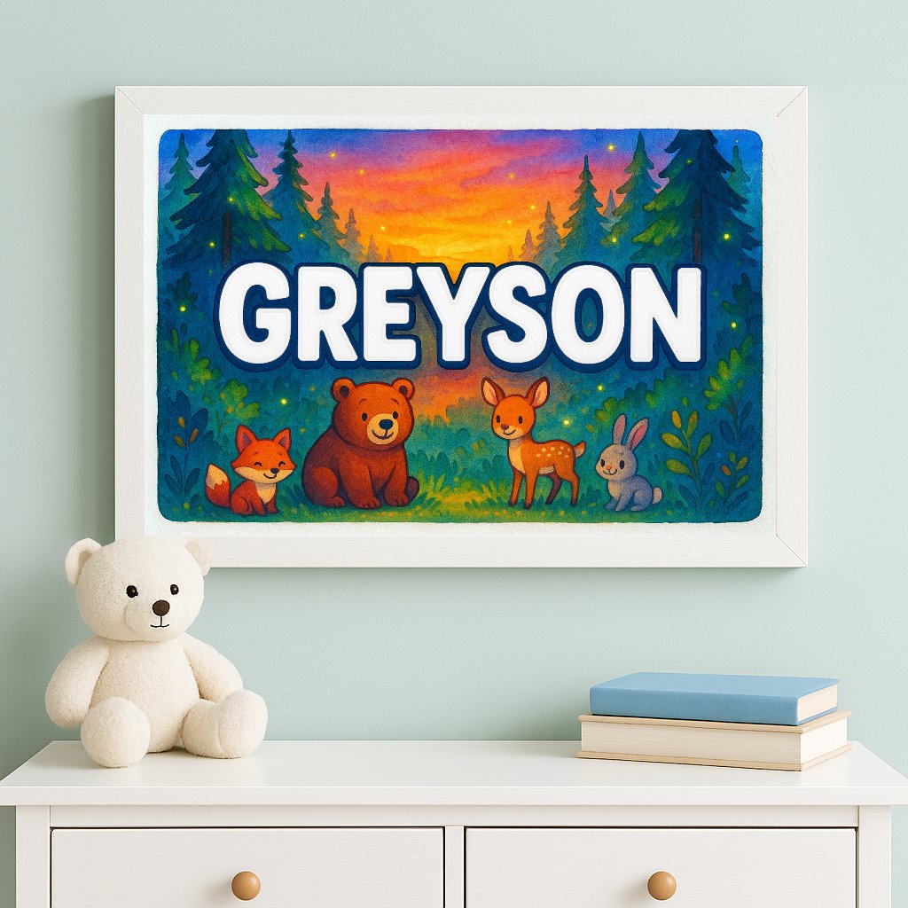 Personalized name art for Greyson