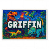 Griffin Name Art - Dinosaur Adventure personalized wall print for kids