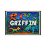 Griffin Name Art - Dinosaur Adventure personalized wall print for kids