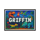 Griffin Name Art - Dinosaur Adventure personalized wall print for kids