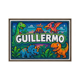 Guillermo Name Art - Dinosaur Adventure personalized wall print for kids