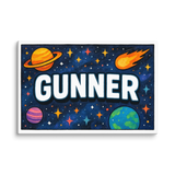 Gunner Name Art - Space Explorers personalized wall print for kids