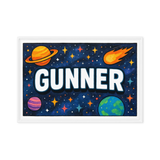 Gunner Name Art - Space Explorers personalized wall print for kids