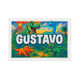 Gustavo Name Art - Dinosaur Adventure personalized wall print for kids
