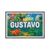 Gustavo Name Art - Dinosaur Adventure personalized wall print for kids