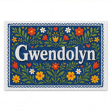 Gwendolyn Name Art - Floral Farmhouse personalized wall print for kids