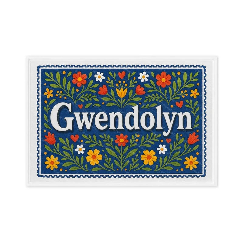 Gwendolyn Name Art - Floral Farmhouse personalized wall print for kids