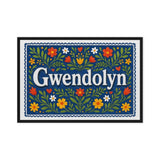 Gwendolyn Name Art - Floral Farmhouse personalized wall print for kids