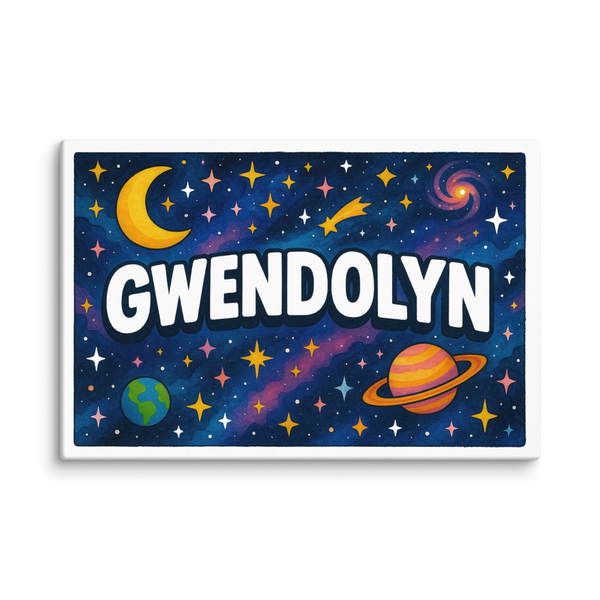 Gwendolyn Name Art - Space Explorers Personalized Wall Art