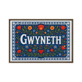 Gwyneth Name Art - Floral Farmhouse personalized wall print for kids