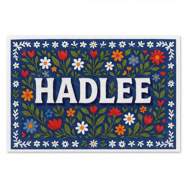 Personalized Hadlee name art print in the Floral farmhouse style