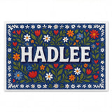 Hadlee Name Art - Floral Farmhouse personalized wall print for kids